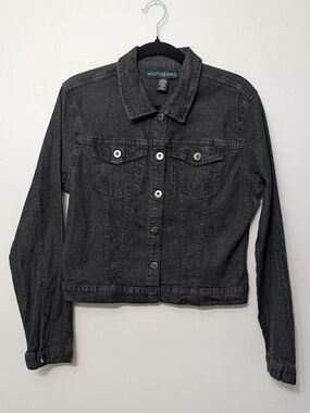 Moto Jeans Women's Black Denim Jacket Coton
